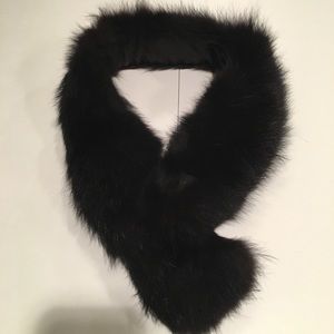 Black Mink Fur Collar with Clip